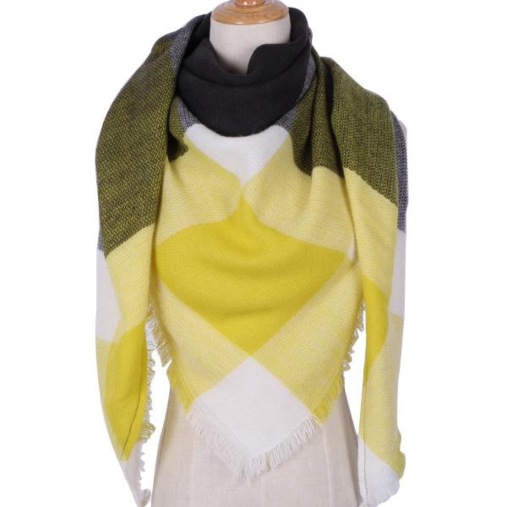 Triangle Yellow Black Scarves NWT
